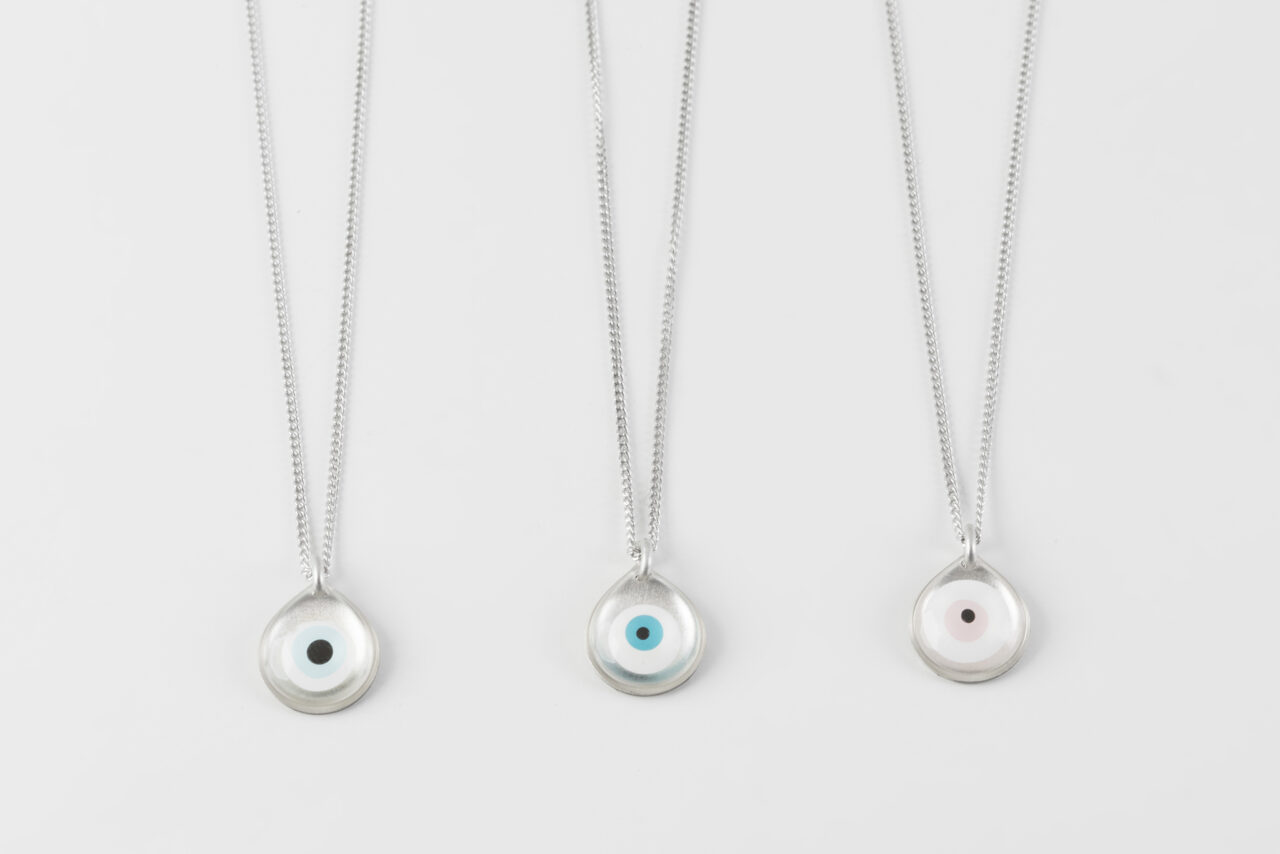 Περιδέραιο Σταγόνα ασημένια - Συλλογή Μάτι