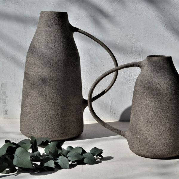 Χειροποίητο Κεραμικό Βάζο γκρί - Image 4