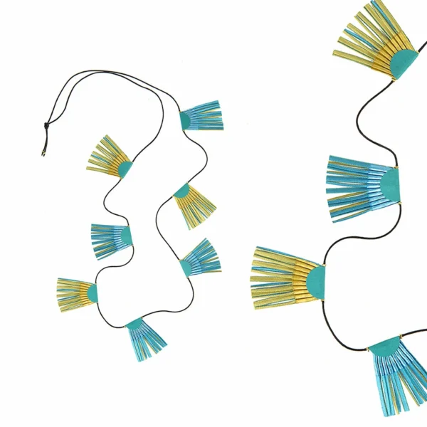 Scallop Necklace - Gold, Turquoise