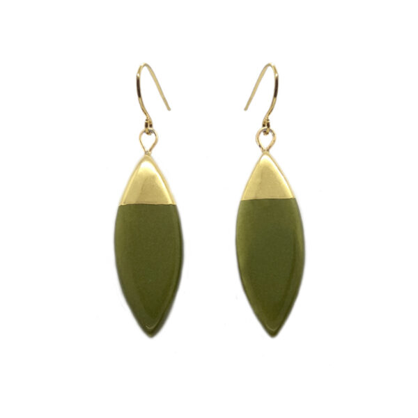 Dangle Ceramic Earrings Gaia olive