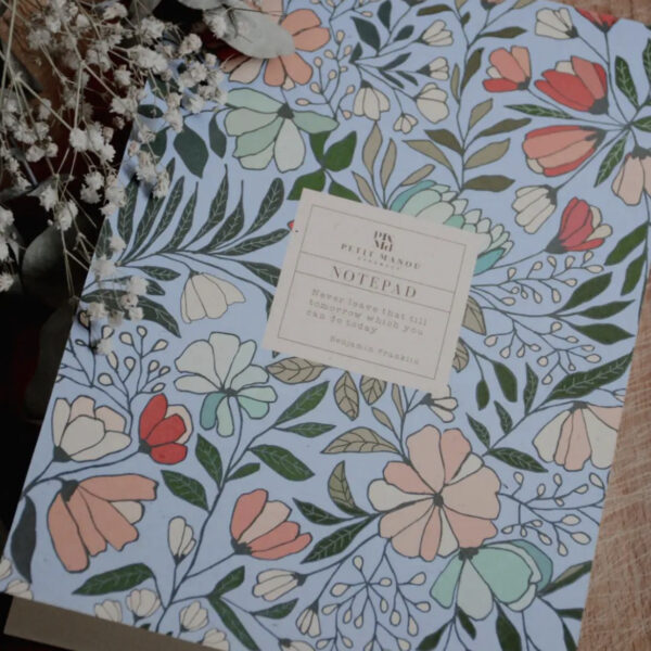 Σημειωματάριο λουλούδια μπλε - Image 2