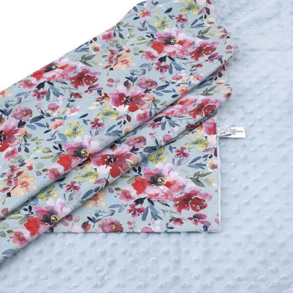 Κουβέρτα Αγκαλιάς και Λίκνου Mint Flowers - Image 2