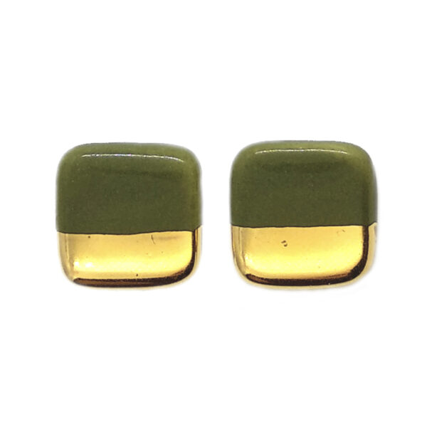 Κεραμικά Σκουλαρίκια Rhea πράσινο της ελιάς