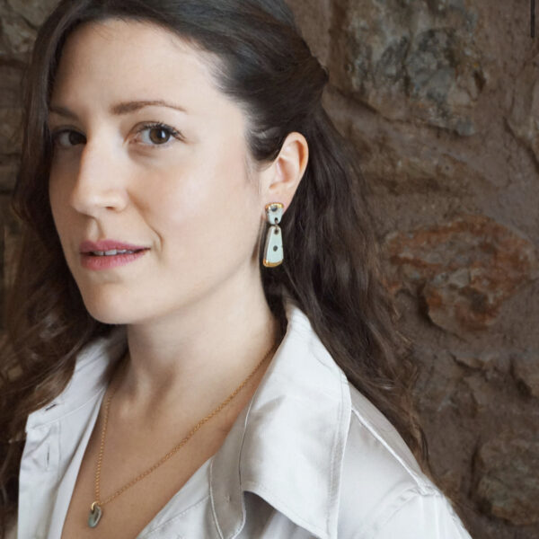 Kiveli Κεραμικά Σκουλαρίκια - πράσινο εποχής - Image 3