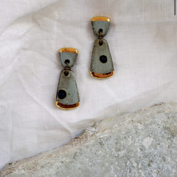 Kiveli Κεραμικά Σκουλαρίκια - πράσινο εποχής