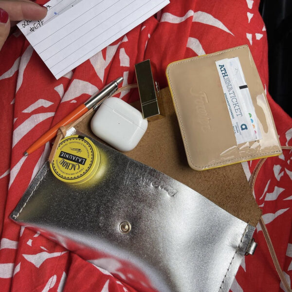 Δερμάτινη Τσάντα φάκελος - μεταλλικό χρυσό - Image 2