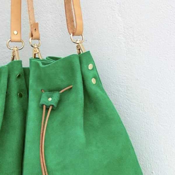 Δερμάτινη Τσάντα Πουγκί πράσινο