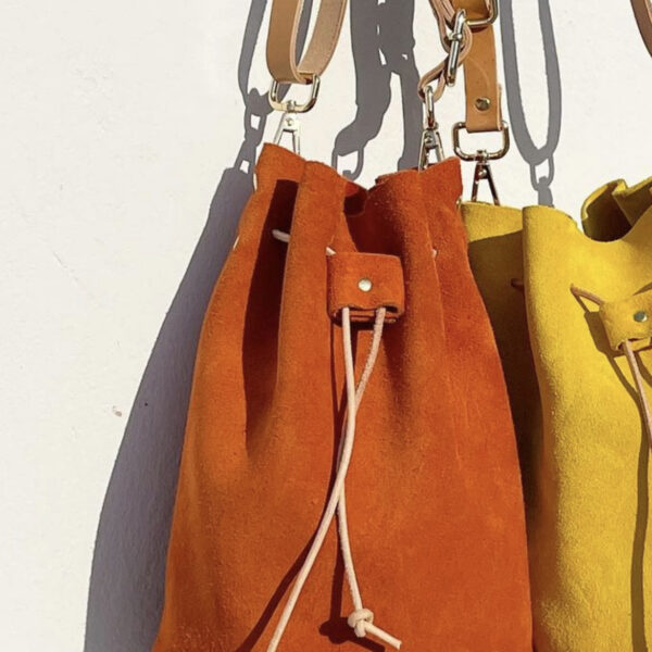 Δερμάτινη Τσάντα Πουγκί πορτοκαλί