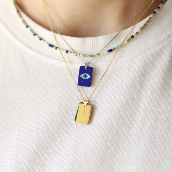 Συλλογή Tubes περιδέραιο πολύτιμες πέτρες μαργαριτάρια Επιχρυσωμένο