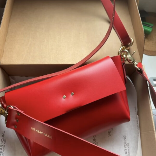 Καφέ Δερμάτινη Τσάντα ώμου - Image 3