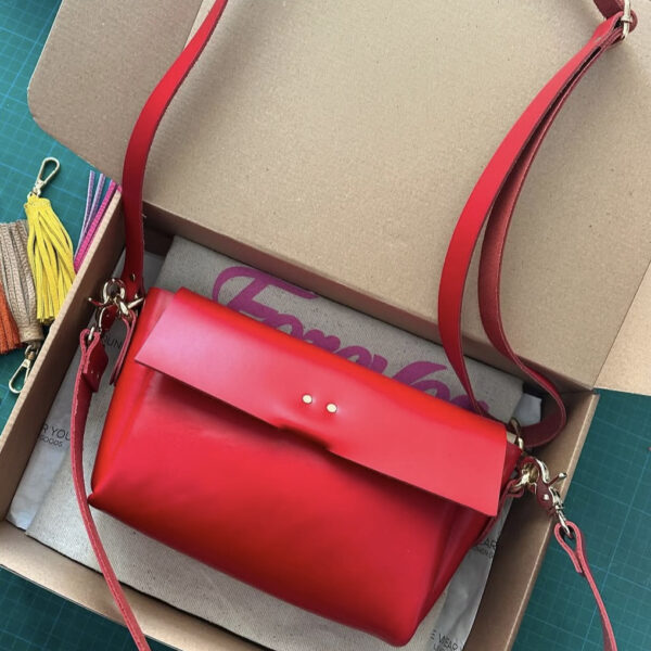 Καφέ Δερμάτινη Τσάντα ώμου - Image 4