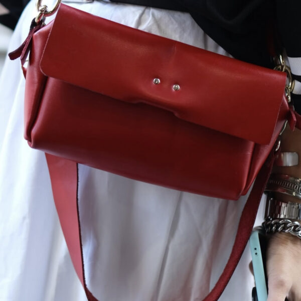 Καφέ Δερμάτινη Τσάντα ώμου - Image 5