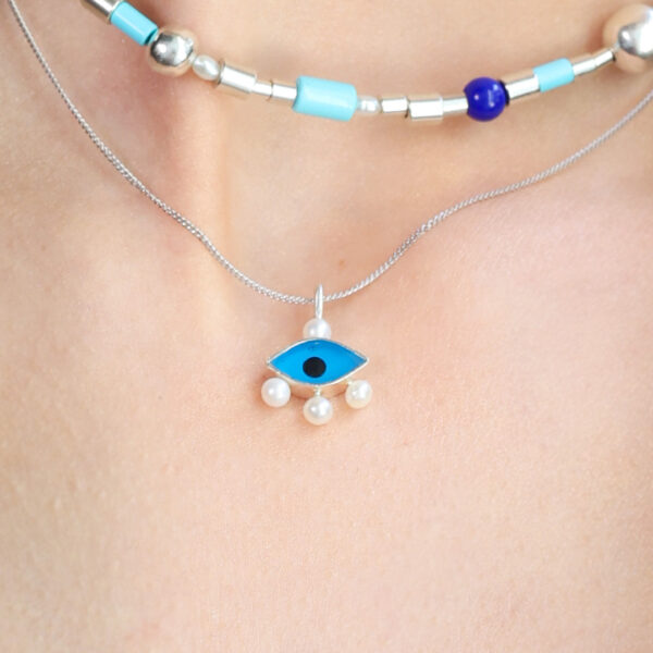 Κολιέ Μάτι - μπλε